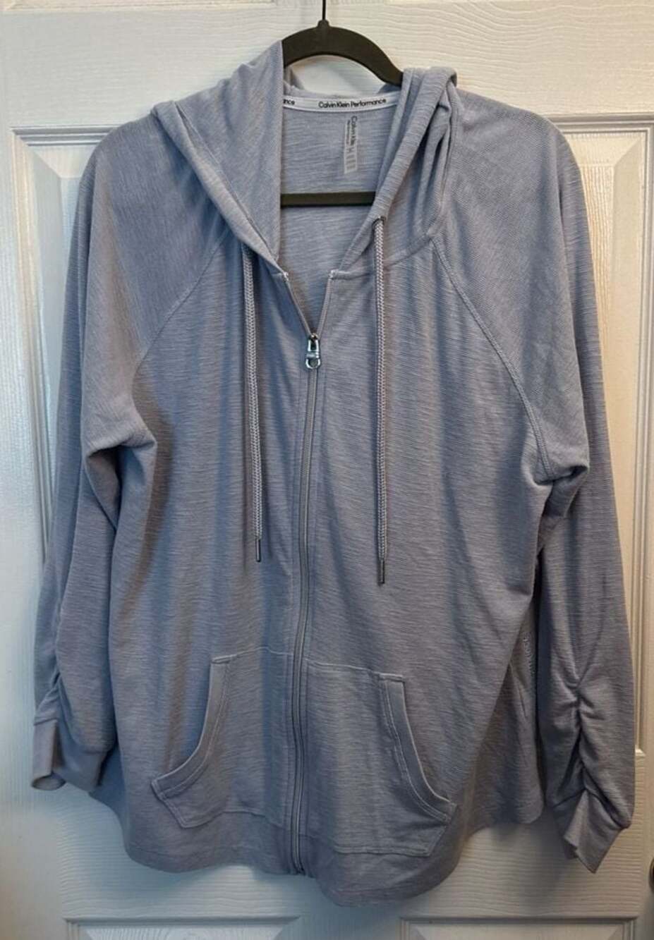 Calvin Klein Performance Ruched Sleeve Zip-Up Hoodie Size 1X